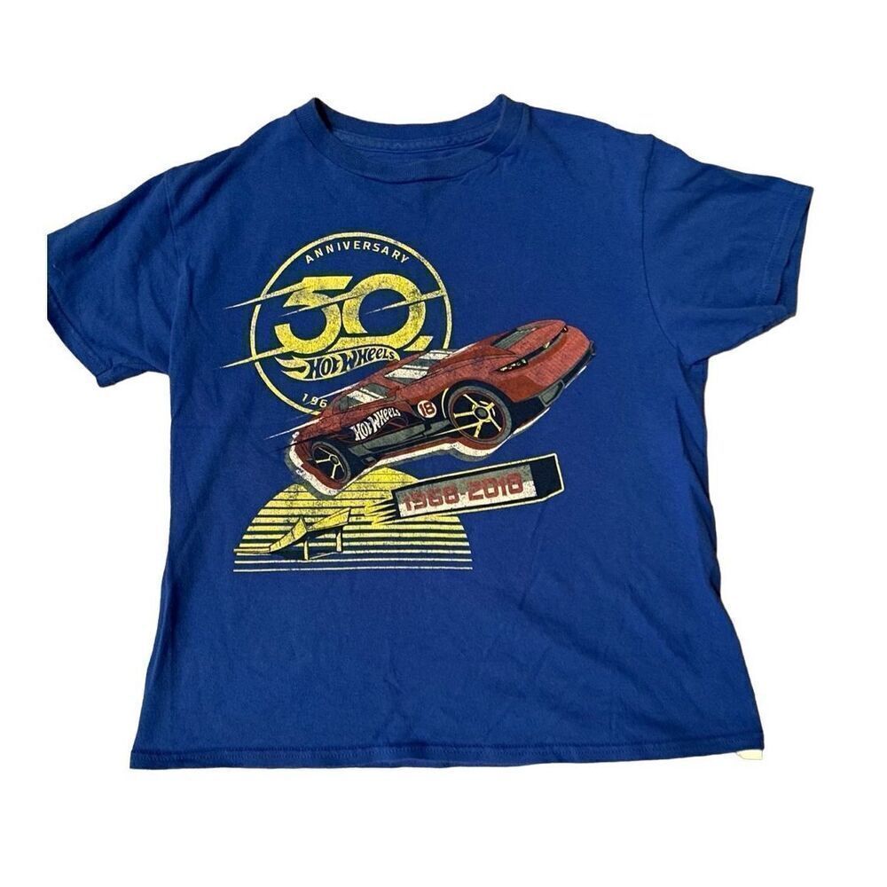 Boys Blue 50th Anniversary Hot Wheels Short Sleeve Graphic T-Shirt